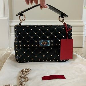 Valentino Rockstud Black Medium Spike bag NWT